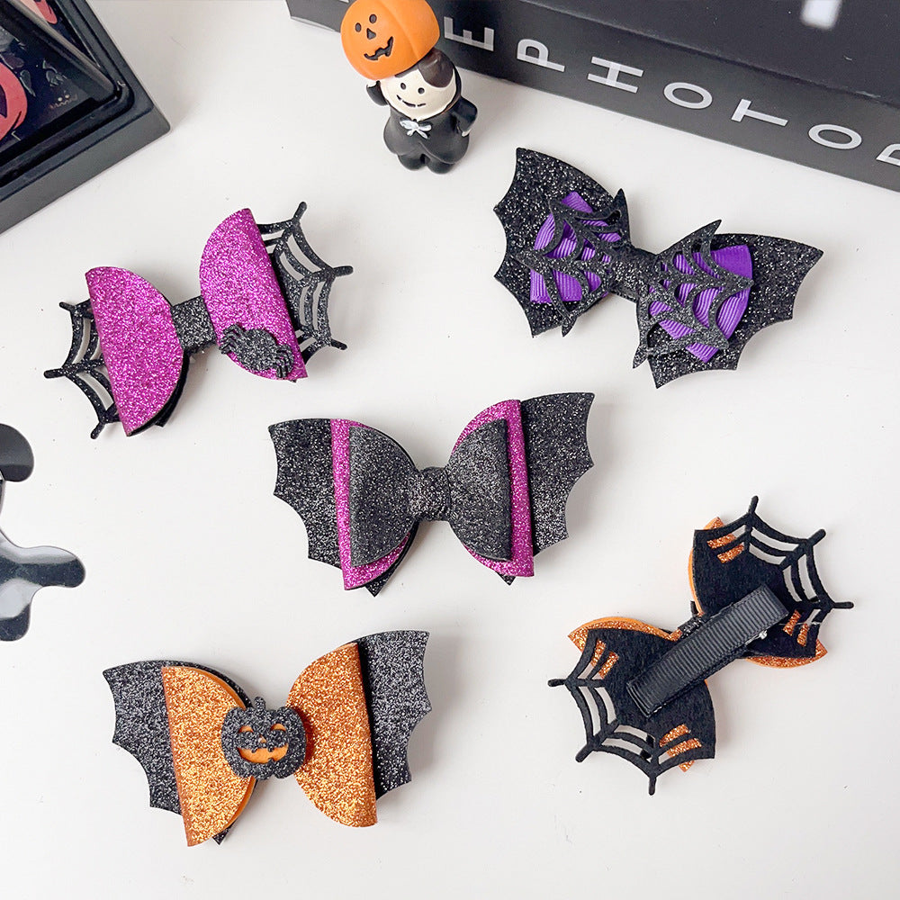 Wholesale Halloween Funny Pumpkin Ghost Bat Side Clip Top Clip